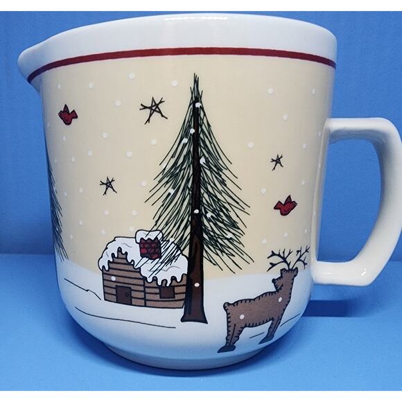 GINGER CREEK Meiwa Art Creamer Deer Bear Cabin & Trees 1997 Nice See Pictures - Picture 2 of 11